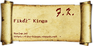 Fikó Kinga névjegykártya